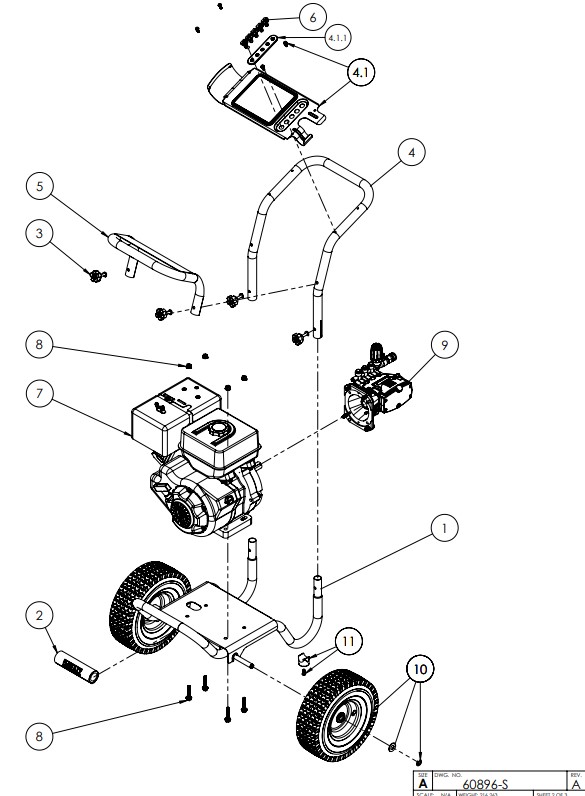 DEWALT 4400 psi pressure washer model 60896 replacement parts